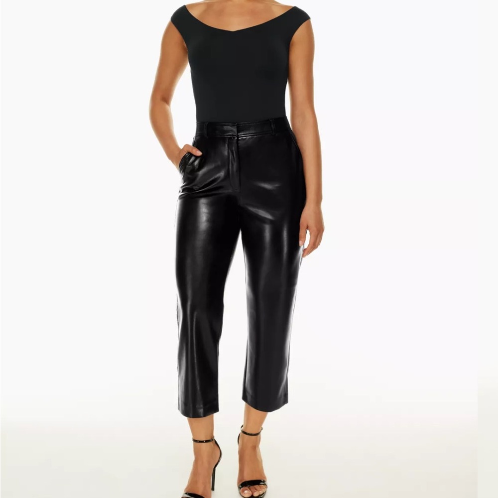 Aritzia command cropped leather pants